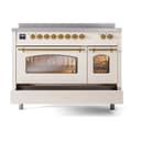 Nostalgie II 48 UPI486NMPAWG Freestanding Electric Range Range with Induction Double Oven with Triple Glass Door with Brass knobs view 6