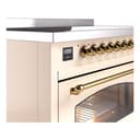 Nostalgie II 48 UPI486NMPAWG Freestanding Electric Range Range with Induction Double Oven with Triple Glass Door with Brass knobs view 7
