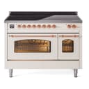 Nostalgie II 48 UPI486NMPAWP Freestanding Electric Range Range with Induction Double Oven with Triple Glass Door with Copper knobs view 1