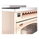 Nostalgie II 48 UPI486NMPAWP Freestanding Electric Range Range with Induction Double Oven with Triple Glass Door with Copper knobs view 7