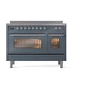 Nostalgie II 48 UPI486NMPBGC Freestanding Electric Range Range with Induction Double Oven with Triple Glass Door with Chrome knobs view 2