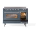 Nostalgie II 48 UPI486NMPBGC Freestanding Electric Range Range with Induction Double Oven with Triple Glass Door with Chrome knobs view 5