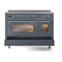 Nostalgie II 48 UPI486NMPBGC Freestanding Electric Range Range with Induction Double Oven with Triple Glass Door with Chrome knobs view 6