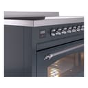 Nostalgie II 48 UPI486NMPBGC Freestanding Electric Range Range with Induction Double Oven with Triple Glass Door with Chrome knobs view 7