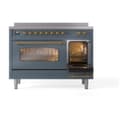 Nostalgie II 48 UPI486NMPBGG Freestanding Electric Range Range with Induction Double Oven with Triple Glass Door with Brass knobs view 5