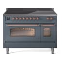 Nostalgie II 48 UPI486NMPBGP Freestanding Electric Range Range with Induction Double Oven with Triple Glass Door with Copper knobs view 1