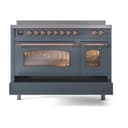 Nostalgie II 48 UPI486NMPBGP Freestanding Electric Range Range with Induction Double Oven with Triple Glass Door with Copper knobs view 6