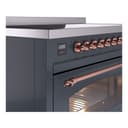 Nostalgie II 48 UPI486NMPBGP Freestanding Electric Range Range with Induction Double Oven with Triple Glass Door with Copper knobs view 7
