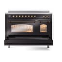 Nostalgie II 48 UPI486NMPBKB Freestanding Electric Range Range with Induction Double Oven with Triple Glass Door with Bronze knobs view 6