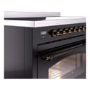 Nostalgie II 48 UPI486NMPBKB Freestanding Electric Range Range with Induction Double Oven with Triple Glass Door with Bronze knobs view 7