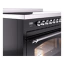 Nostalgie II 48 UPI486NMPBKC Freestanding Electric Range Range with Induction Double Oven with Triple Glass Door with Chrome knobs view 7