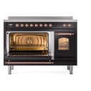 Nostalgie II 48 UPI486NMPBKP Freestanding Electric Range Range with Induction Double Oven with Triple Glass Door with Copper knobs view 4