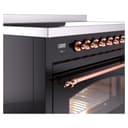 Nostalgie II 48 UPI486NMPBKP Freestanding Electric Range Range with Induction Double Oven with Triple Glass Door with Copper knobs view 7