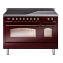 Nostalgie II 48 UPI486NMPBUB Freestanding Electric Range Range with Induction Double Oven with Triple Glass Door with Bronze knobs view 1