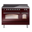 Nostalgie II 48 UPI486NMPBUC Freestanding Electric Range Range with Induction Double Oven with Triple Glass Door with Chrome knobs view 1