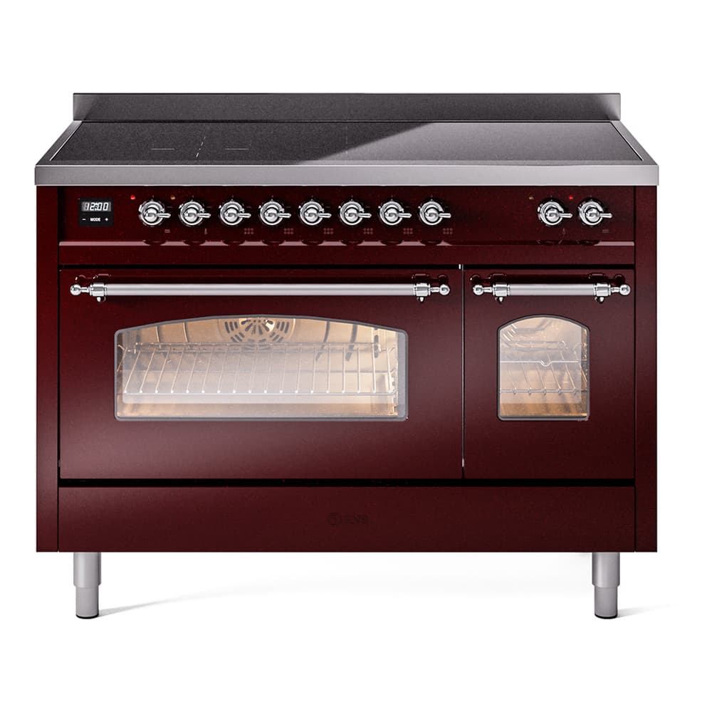 Nostalgie II 48 UPI486NMPBUC Freestanding Electric Range Range with Induction Double Oven with Triple Glass Door with Chrome knobs