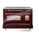 Nostalgie II 48 UPI486NMPBUC Freestanding Electric Range Range with Induction Double Oven with Triple Glass Door with Chrome knobs view 6