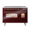 Nostalgie II 48 UPI486NMPBUG Freestanding Electric Range Range with Induction Double Oven with Triple Glass Door with Brass knobs view 2