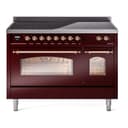 Nostalgie II 48 UPI486NMPBUP Freestanding Electric Range Range with Induction Double Oven with Triple Glass Door with Copper knobs view 1