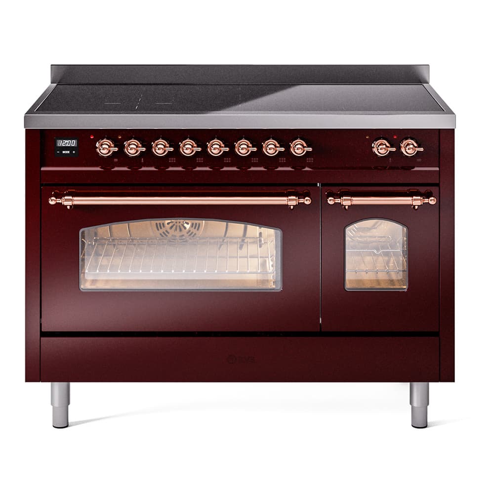 Nostalgie II 48 UPI486NMPBUP Freestanding Electric Range Range with Induction Double Oven with Triple Glass Door with Copper knobs