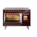 Nostalgie II 48 UPI486NMPBUP Freestanding Electric Range Range with Induction Double Oven with Triple Glass Door with Copper knobs view 4