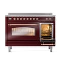 Nostalgie II 48 UPI486NMPBUP Freestanding Electric Range Range with Induction Double Oven with Triple Glass Door with Copper knobs view 5