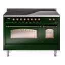 Nostalgie II 48 UPI486NMPEGB Freestanding Electric Range Range with Induction Double Oven with Triple Glass Door with Bronze knobs view 1