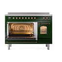 Nostalgie II 48 UPI486NMPEGB Freestanding Electric Range Range with Induction Double Oven with Triple Glass Door with Bronze knobs view 4