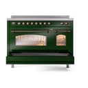 Nostalgie II 48 UPI486NMPEGB Freestanding Electric Range Range with Induction Double Oven with Triple Glass Door with Bronze knobs view 6