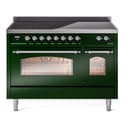 Nostalgie II 48 UPI486NMPEGC Freestanding Electric Range Range with Induction Double Oven with Triple Glass Door with Chrome knobs view 1