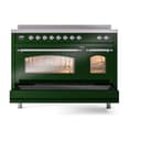 Nostalgie II 48 UPI486NMPEGC Freestanding Electric Range Range with Induction Double Oven with Triple Glass Door with Chrome knobs view 6
