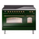 Nostalgie II 48 UPI486NMPEGG Freestanding Electric Range Range with Induction Double Oven with Triple Glass Door with Brass knobs view 1