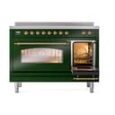Nostalgie II 48 UPI486NMPEGG Freestanding Electric Range Range with Induction Double Oven with Triple Glass Door with Brass knobs view 5