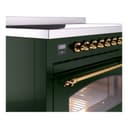 Nostalgie II 48 UPI486NMPEGG Freestanding Electric Range Range with Induction Double Oven with Triple Glass Door with Brass knobs view 7