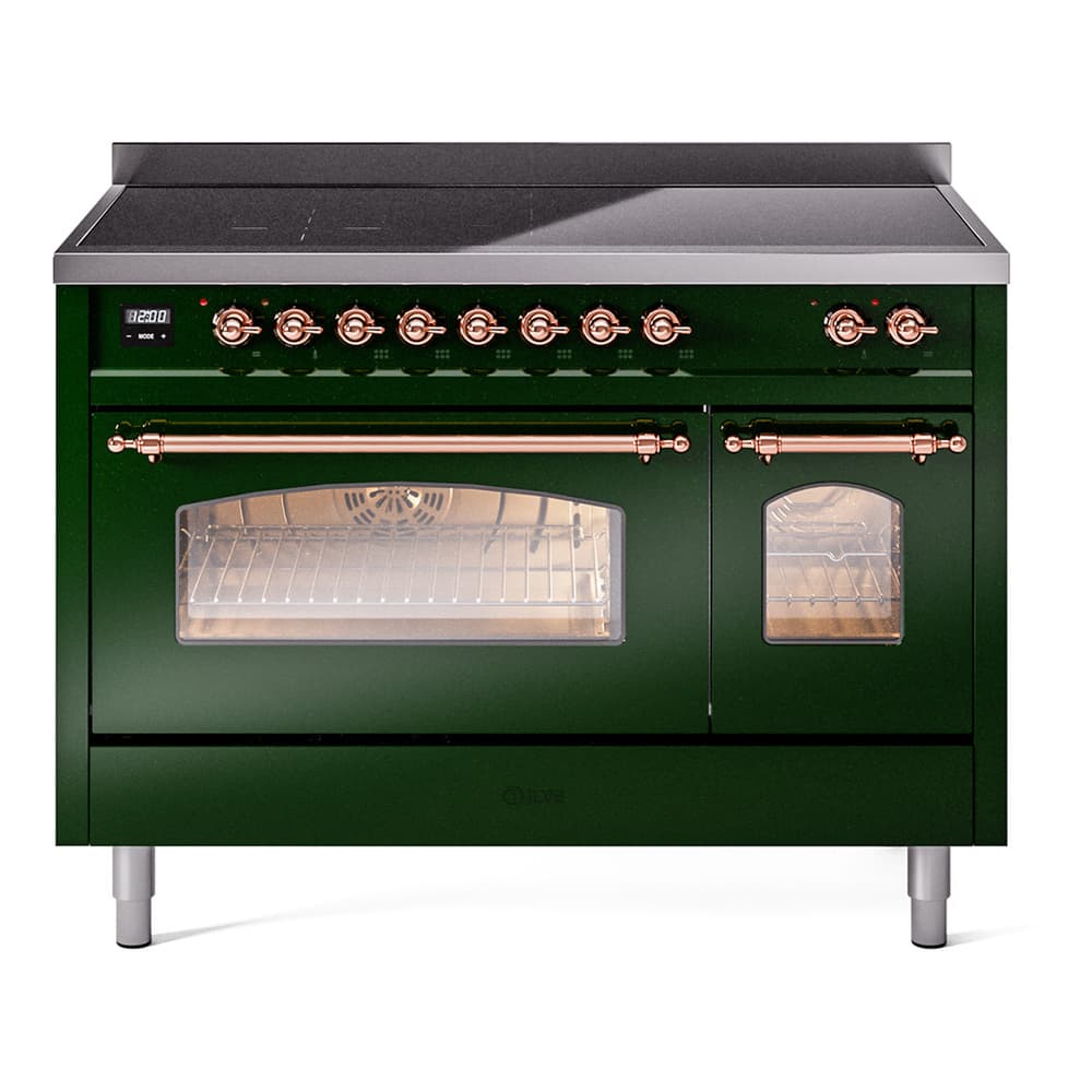 Nostalgie II 48 UPI486NMPEGP Freestanding Electric Range Range with Induction Double Oven with Triple Glass Door with Copper knobs