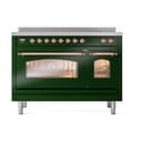 Nostalgie II 48 UPI486NMPEGP Freestanding Electric Range Range with Induction Double Oven with Triple Glass Door with Copper knobs view 2