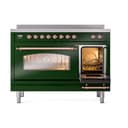 Nostalgie II 48 UPI486NMPEGP Freestanding Electric Range Range with Induction Double Oven with Triple Glass Door with Copper knobs view 5