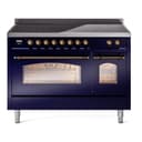 Nostalgie II 48 UPI486NMPMBB Freestanding Electric Range Range with Induction Double Oven with Triple Glass Door with Bronze knobs view 1