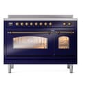 Nostalgie II 48 UPI486NMPMBB Freestanding Electric Range Range with Induction Double Oven with Triple Glass Door with Bronze knobs view 2