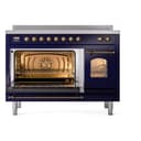 Nostalgie II 48 UPI486NMPMBB Freestanding Electric Range Range with Induction Double Oven with Triple Glass Door with Bronze knobs view 4