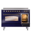 Nostalgie II 48 UPI486NMPMBB Freestanding Electric Range Range with Induction Double Oven with Triple Glass Door with Bronze knobs view 5