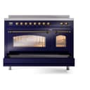 Nostalgie II 48 UPI486NMPMBB Freestanding Electric Range Range with Induction Double Oven with Triple Glass Door with Bronze knobs view 6
