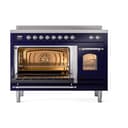 Nostalgie II 48 UPI486NMPMBC Freestanding Electric Range Range with Induction Double Oven with Triple Glass Door with Chrome knobs view 4