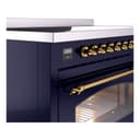 Nostalgie II 48 UPI486NMPMBG Freestanding Electric Range Range with Induction Double Oven with Triple Glass Door with Brass knobs view 7