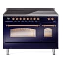 Nostalgie II 48 UPI486NMPMBP Freestanding Electric Range Range with Induction Double Oven with Triple Glass Door with Copper knobs view 1