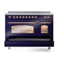 Nostalgie II 48 UPI486NMPMBP Freestanding Electric Range Range with Induction Double Oven with Triple Glass Door with Copper knobs view 6