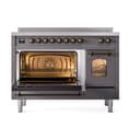 Nostalgie II 48 UPI486NMPMGB Freestanding Electric Range Range with Induction Double Oven with Triple Glass Door with Bronze knobs view 4