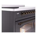 Nostalgie II 48 UPI486NMPMGB Freestanding Electric Range Range with Induction Double Oven with Triple Glass Door with Bronze knobs view 7