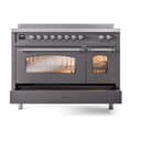 Nostalgie II 48 UPI486NMPMGC Freestanding Electric Range Range with Induction Double Oven with Triple Glass Door with Chrome knobs view 6