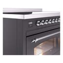 Nostalgie II 48 UPI486NMPMGC Freestanding Electric Range Range with Induction Double Oven with Triple Glass Door with Chrome knobs view 7